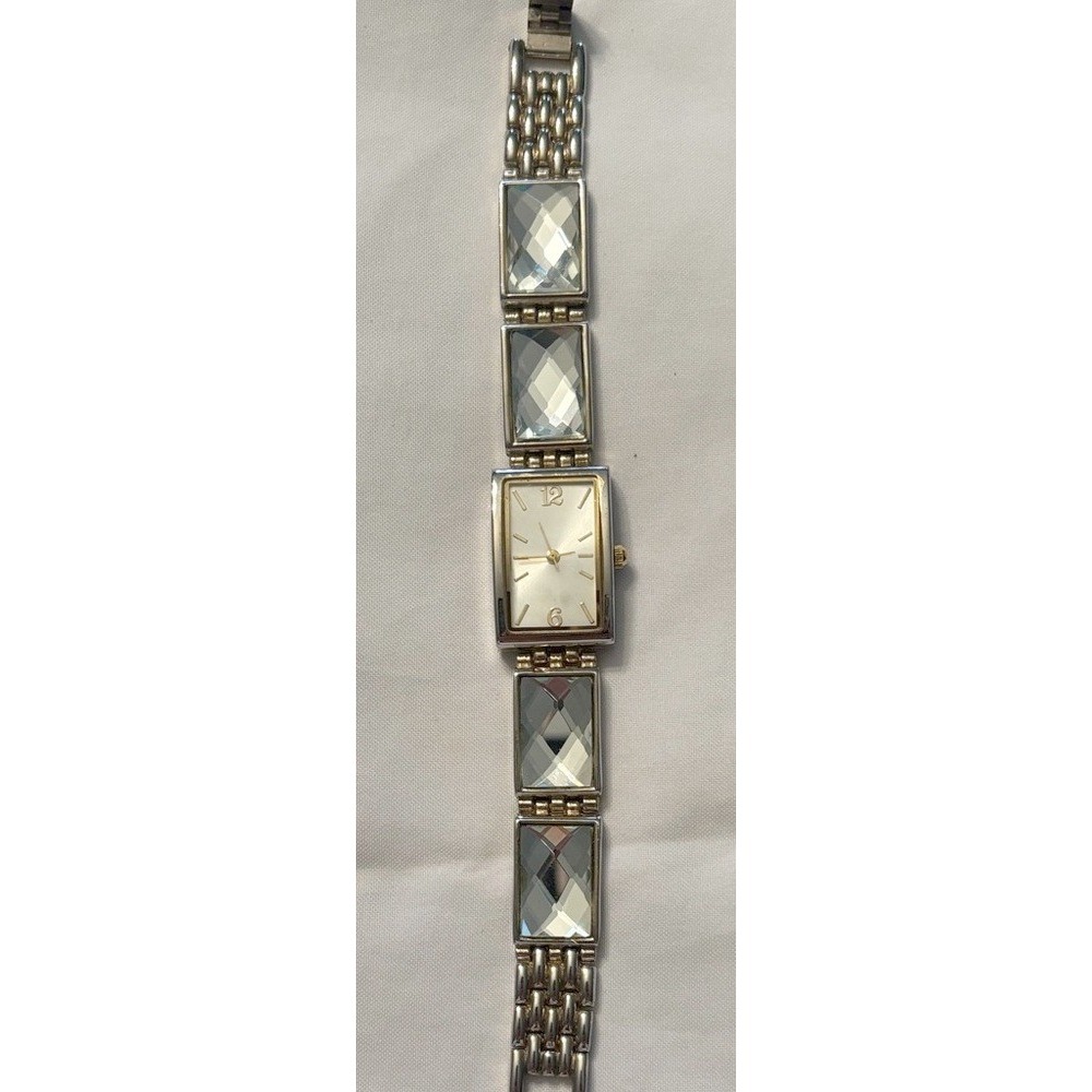 Square Elegant Silver and Gold Women's Watch